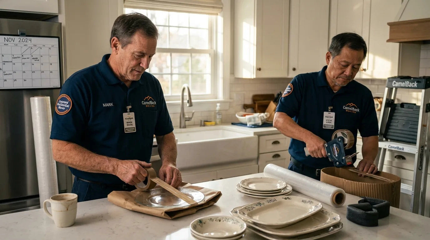 Professional crew packing kitchen dishware in Paul, ID